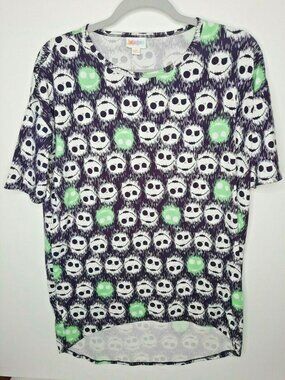 LuLaRoe Disney Villains Jack Skeleton Faces XXS Halloween Irma Shirt Tunic.